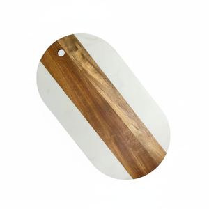 Tabla de cortar de madera de acacia de nuevo diseño, tabla de queso de mármol de forma ovalada para cocina con colgante - Product Image 1