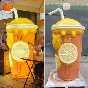Scultura Gigante in Fibra di Vetro a Forma di Tazza di Tè al <span class=keywords><strong>Limone</strong></span> per Esterni, Attrazione per Negozi di Bubble Tea che Attira il Flusso di Clienti - Product Image 2