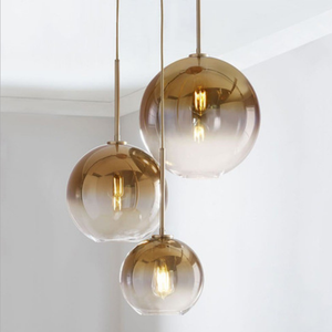 Lampe suspendue moderne de style loft, argent, or, boule de <span class=keywords><strong>verre</strong></span>, <span class=keywords><strong>luminaire</strong></span> de cuisine, <span class=keywords><strong>luminaire</strong></span> de salle à manger, <span class=keywords><strong>luminaire</strong></span> de salon - Product Image 3