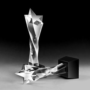 Jy Miễn phí thiết kế tùy chỉnh Glass <span class=keywords><strong>Trophy</strong></span> hình dạng ngôi sao pha lê Awards - Product Image 2
