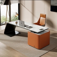 Bureau de rock minimaliste italien étude moderne simple maison bureau d'ordinateur en forme de L bibliothèque intégrée lumière bureau de luxe