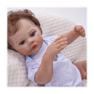 Poupées de baby-sitting de 22 bébés en peluche vente enfant en bas âge voiture en mouvement respirant noir fait à la main - Product Image 1