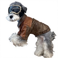 Vêtements pour chiens toutes saisons Schnauzer Bichon Frise Teddy Shiba Inu West Highland Veste en cuir vintage rétro de taille moyenne