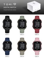 Jam Tangan Digital Outdoor TOMI Luxury Diver Alarm dengan Tali Silikon untuk Pria, Dilengkapi Kronograf dan Beberapa Zona Waktu