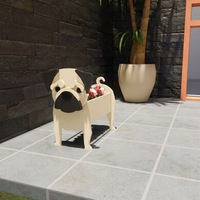 Planteur en forme de chien, Pot de fleurs, carlin, récipient pour l'intérieur et l'extérieur, décoration d'animaux, vente en gros,