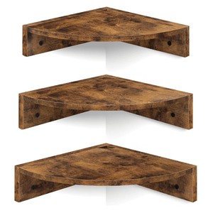 Wall Mounted Solid Wood <b>Corner</b> Shelf <b>Unit</b> 5 Tier Polygon Multipurpose <b>Storage</b> Rack For Kitchen Bedroom Living Room - Product Image 2