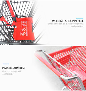 Chariot de supermarché en plastique de style moyen-oriental de 180 L avec 4 roues pivotantes, chariot de courses en plastique de supermarché de 180 L - Product Image 6