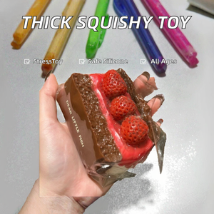 Extra Thick Silicone <b>Squishy</b> Sandwich Toy Food Grade Large Gram Weight Stress Relief Fidget Toy Hot Decompression Unisex 14 - Product Image 2