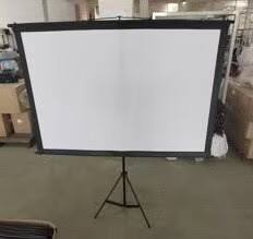 Écran de projection portable HiCyber à support unique 16:9 en soie de lait blanche mate avec cadre trépied pour home cinéma - Product Image 2