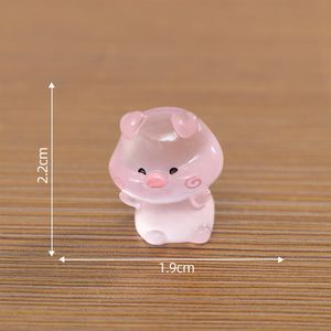 Petits cochons mignons et lumineux, décoration de maison de poupée DIY, décoration de bureau, petite voiture en résine, petits ornements - Product Image 6