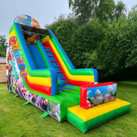 Château gonflable d'extérieur pour enfants avec toboggans, usage commercial, toboggan avec mur d'escalade, parc d'attractions pour enfants, location pour fêtes et aires de jeux