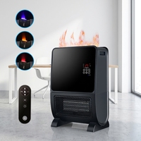 Télécommande, thermostat portable réglable PTC, chauffage rapide, protection contre la surchauffe, protection contre le renversement, éclairage à effet de feu 3D