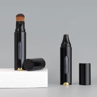 Rouleau noir de parfum en plastique, flacon airless de 15ml, de teinture pour cheveux, de parfum, de fond de teint, de correcteur, de clic, tube de stylo avec brosse