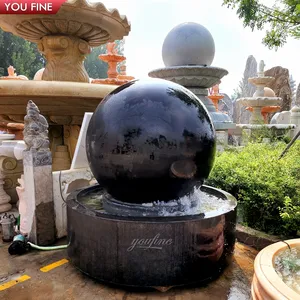 Открытый сад большой ручной резной натуральный камень на заказ мраморный плавающий шар фонтан