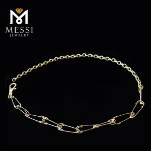 Messi Jewelry instagram bloger trend statement fashion necklace pin shape choker customized jewelry in 925 silver or k gold