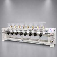 Nouvelle machine à broder industrielle informatisée à 8 têtes, 12-20 aiguilles, 1200 tr/min, avec dispositifs optionnels (paillettes/cordons/perles)