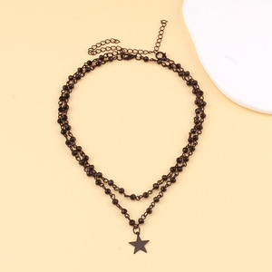 Copper Alloy Double Layered <b>Cross</b> Pendant Necklace For Women Geometric Design Fashion Jewelry - Product Image 4