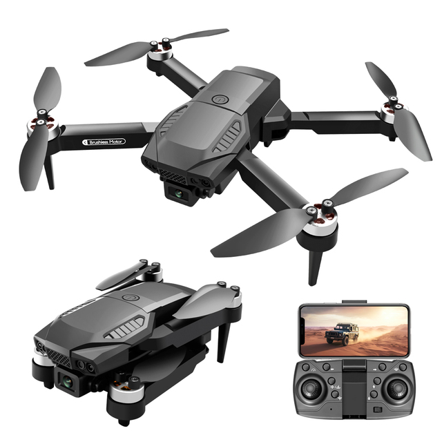 DWI Drone with Dual Camera for Adults Foldable FPV RC Quadcopter with Brushless Motor