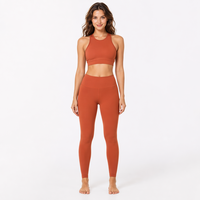 Débardeur de yoga court sans coutures dos nageur pour femme, coupe ajustée, séchage rapide, maintien élevé, haute élasticité, idéal pour le sport, le Pilates et le fitness