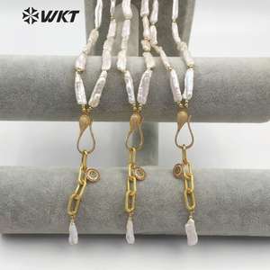 WT-JN110 Nuovo Design Esclusivo Della Catena Della Perla E Micro Pavimenta Il Fascino Della <span class=keywords><strong>Collana</strong></span> Della Signora di trasporto di Nuovo Dei Monili di Modo Naturale <span class=keywords><strong>Collana</strong></span> di <span class=keywords><strong>Perle</strong></span> - Product Image 3