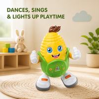 Jouet de danse en forme de maïs écologique rechargeable USB-C avec musique et lumières pour les tout-petits, cadeau d'anniversaire en gros