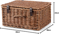 Panier en osier naturel teinté Yulin Jiafu avec couvercle, idéal pour paniers cadeaux, paniers de rangement, organisateurs de garde-robe et présentoirs de vente au détail
