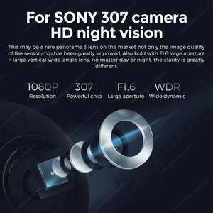 กล้องบันทึกภาพกลางคืน DUDUAUTO AHD ฟังก์ชั่นบันทึกภาพ 1080P กล้องพาโนรามา 360 องศา สำหรับ Sony307 - Product Image 5