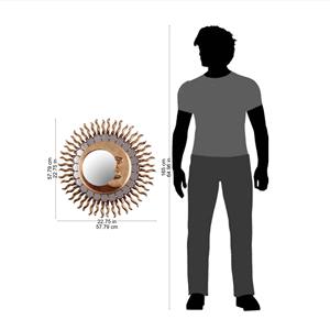 Miroir d'art déco en verre soleil et lune en bois acteur mural pour salon chambre à coucher salle de bain maison hôtel appartement décoration couloir - Product Image 5