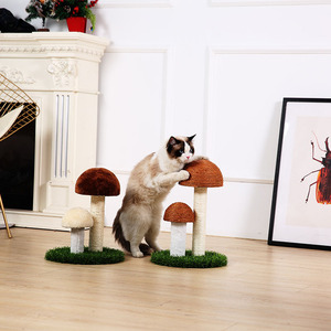 Manufacturer Wholesale Sisal Mushroom <b>Small</b> <b>Cat</b> <b>Tree</b> with Lawn Mat - Product Image 2