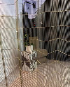 Tringle à rideau décorative en laiton, maille tissée pour salon de villa - Product Image 1
