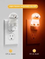ZHILAI RGB - Mini Lámpara Nocturna LED Moderna con Enchufe, Ahorro de Energía, Cambio de Color, Regulable, con Sensor, Certificación FCC, para Dormitorio