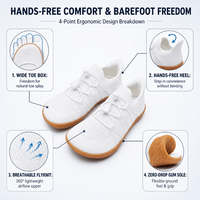 Chaussures minimalistes personnalisées à bout large, zéro drop, mains libres, faciles à enfiler pour hommes et femmes