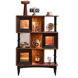 My Nest Muse Bookshelf <b>Solid</b> <b>Wood</b> Floor Standing With Doors Living Room Storage Cabinet - Product Image 5