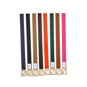 Cintura piatta in PU con fibbia quadrata, larghezza 4 cm, cintura alla moda per donna e uomo - Product Image 1