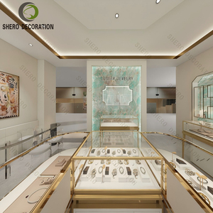 Modern Luxury Jewelry Display Showcase Cabinet Glass Shelves LED Lighted for Shopping Mall Boutique Interior Decor - Product Image 6