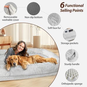 Cama para Perros y Humanos de Espuma Refrigerante de Felpa Hecha a Mano, Moderna, de Lujo, Extra Grande, con Funda Extraíble, Suave, Resistente, para Interiores y Exteriores, para Mascotas y Niños - Product Image 5