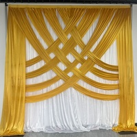 Rideau de fond élégant pour mariage, à double couche, en soie glacée, pour la décoration de fond d'événements et de fêtes