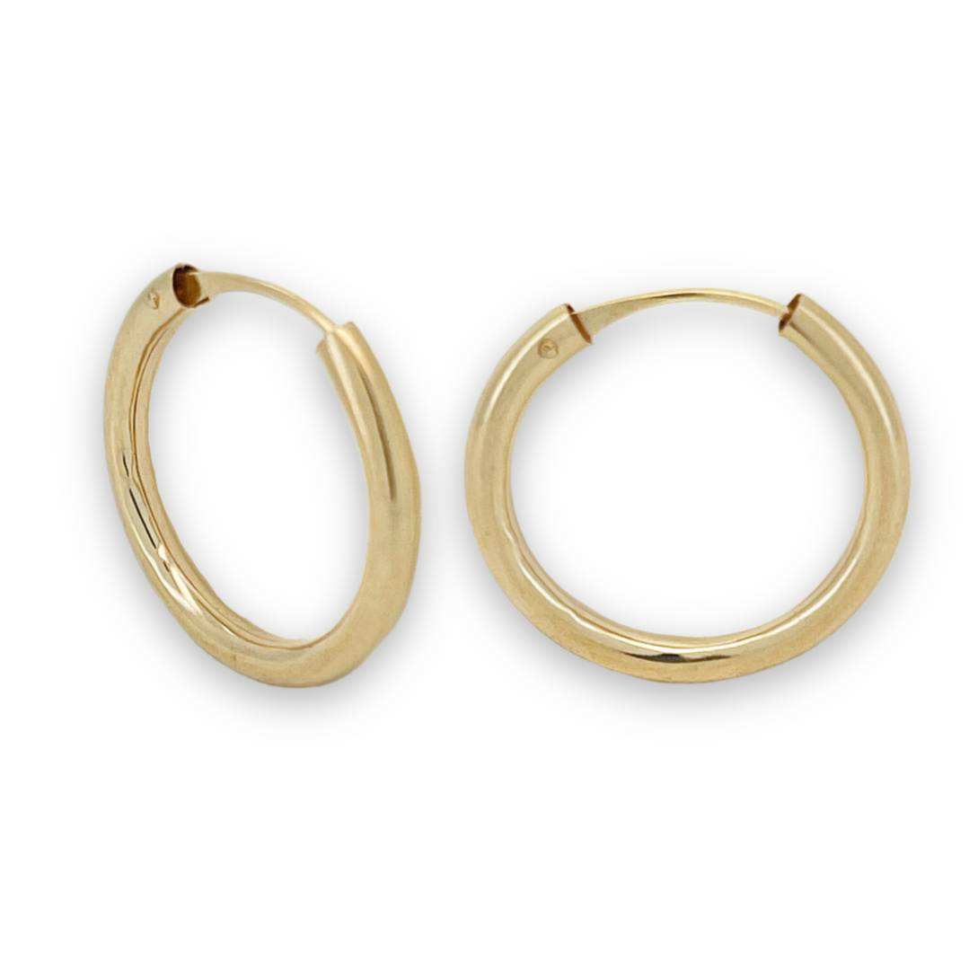 ROUND TUBE HOOP EARRINGS 2X18mm PLAIN