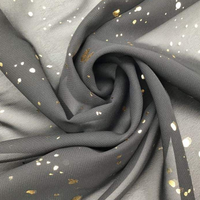 Tissu en Chiffon de Polyester Personnalisable Léger et Doux à Haute Torsion avec Points Dorés Estampés pour Robes de Filles, Vêtements de Mariage et Utilisation Automobile
