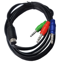 Maßgefertigtes S-Video Mini-DIN 9-Pin Stecker auf 3*3,5mm Koaxial-Twisted-Pair Audio-Stromkabel mit PVC-Ummantelung
