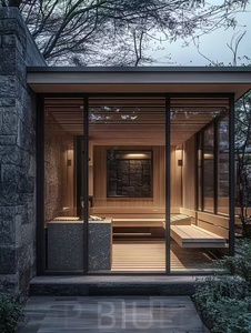 Islak buhar ve bilgisayar kontrol paneli hava koşullarına dayanıklı dış mekan tasarımı ile <span class=keywords><strong>2</strong></span> kişi için Modern küp elektrikli Sauna - Product Image 2