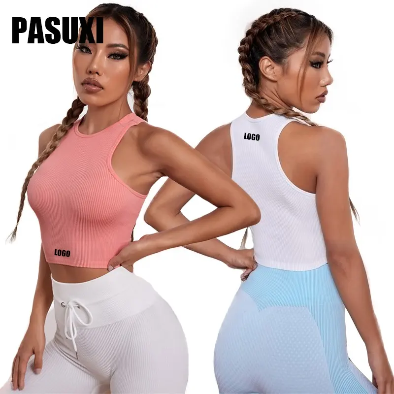 Paduxi High Support Outdoor Gym Fitness Tank Top Naadloze Yoga Sportbeha Vest Top Voor Hardlooptraining