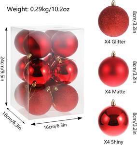 Decoración de Navidad Bolas de Navidad Plástico grande Navidad Plata/Oro/Bola roja Adornos para árboles de Navidad - Product Image 3