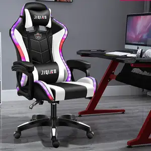 WSX001 Home Office Comfortable Silla Gamer Pu Leather Game Chair Led Rgb Racing Massage Gaming Chair With Speakers Footrest