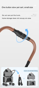 4 पहियों वाली लक्जरी जॉगिंग यात्रा पालतू घुमक्कड़ कैरेलोस पैरा पेरोस डबल ट्विन डॉग पालतू घुमक्कड़ बिल्लियों कुत्तों के लिए - Product Image 4