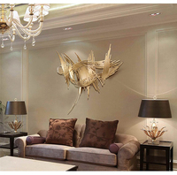 Dmfini — décor mural islamique de luxe en acier inoxydable, décor d'intérieur en métal doré, pour l'hôtel, la salle à manger et la chambre à coucher