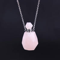 Bouteille de parfum en cristal naturel, diffuseur d'huiles essentielles, collier pendentif pour femmes, durable et personnalisable