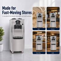 Machine à glace molle commerciale 3 saveurs, 32L/H, haute production, automatique, pour usage professionnel intensif