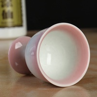 Tasses à vin rouge en céramique de style coréen japonais mignon et écologique personnalisé tasses en porcelaine à pieds hauts de couleur unie