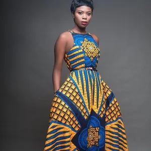 Styles Africa Clothing Fashion weiblicher Großhandel Südafrika Frauen 2022 Kente Stoff für Frau Vintage Kitenge Kleid Afrikaner